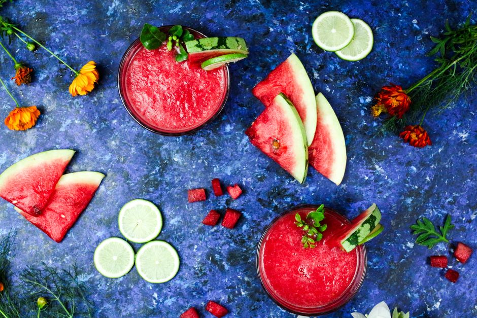 Watermelon Lime Refresher with honeyed citrus — food · Drinks