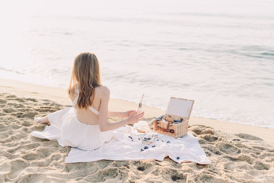 Beach Picnic around a farmers market — travel · Beach Vacations