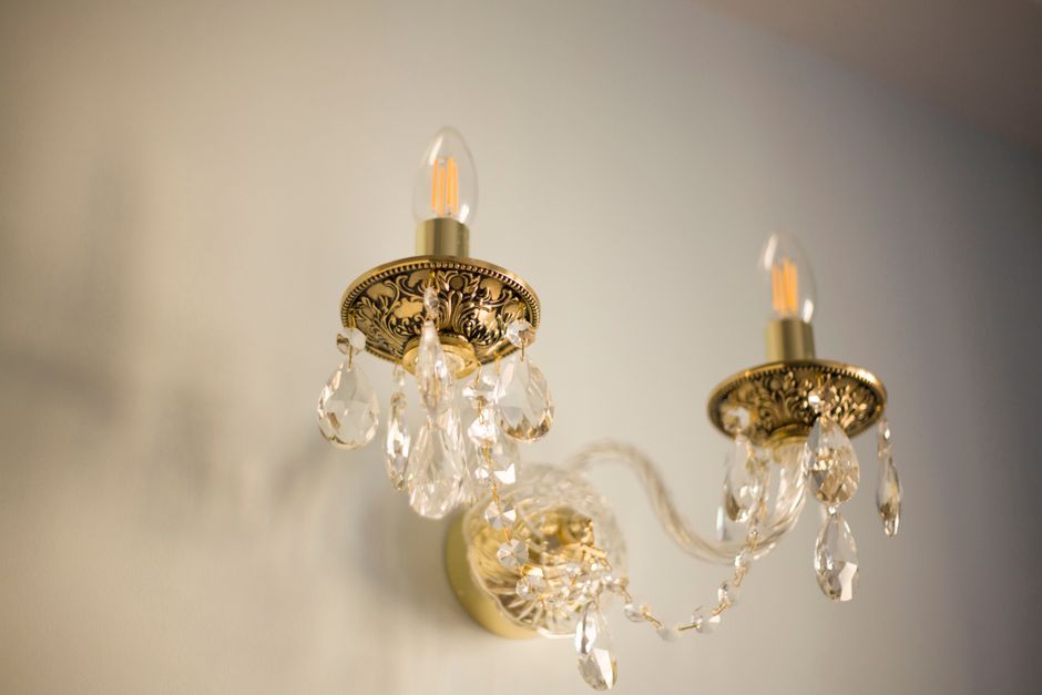 Wall Sconce with a soft curved silhouette — home · Bathrooms