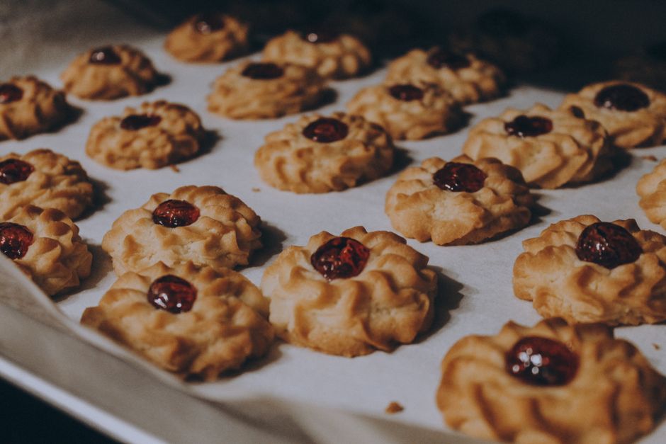 Jam Thumbprint Cookies with toasted pecans — food · Baking