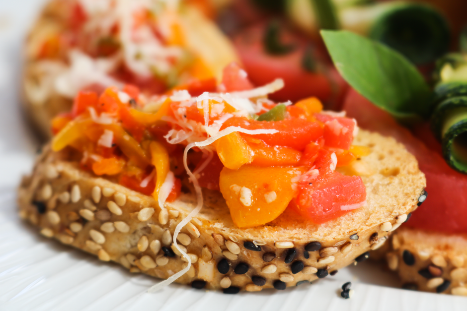 White Bean Bruschetta with a yogurt dressing — food · Lunch Ideas
