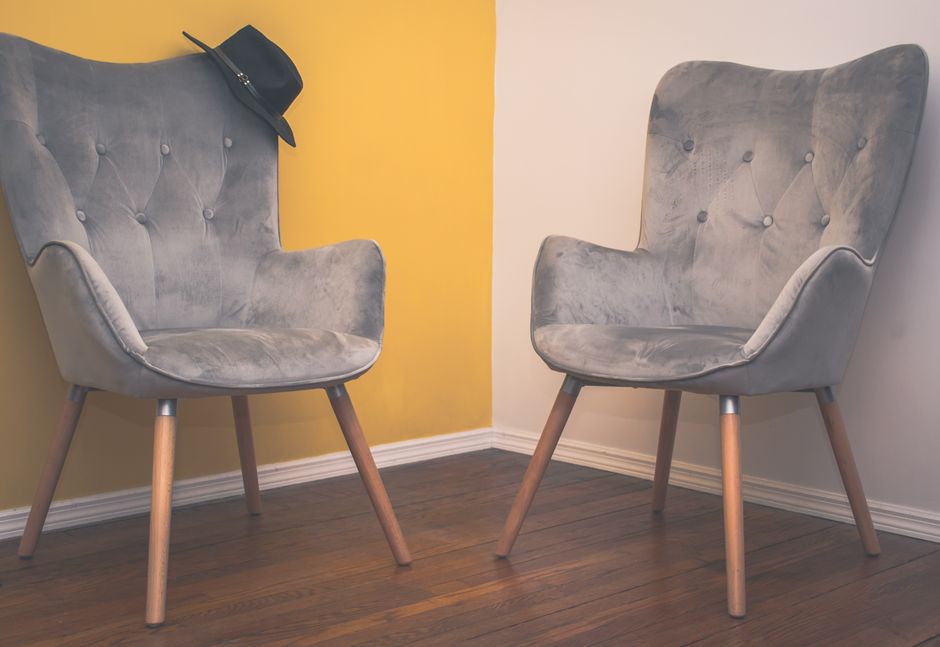 Accent Chair using warm neutral tones — home · Living Rooms