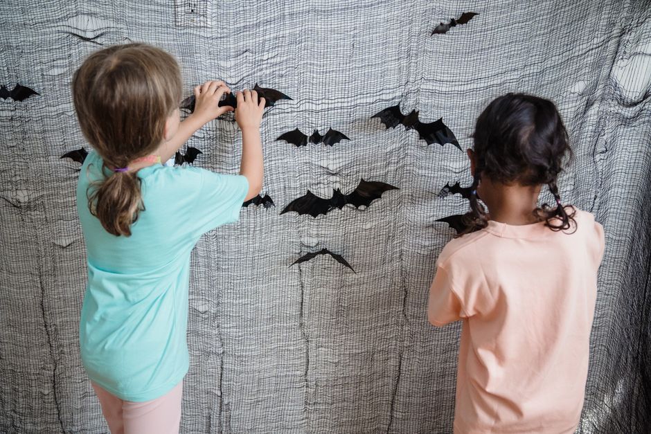 Bat Wall Display around a memory wall — celebrations · Halloween