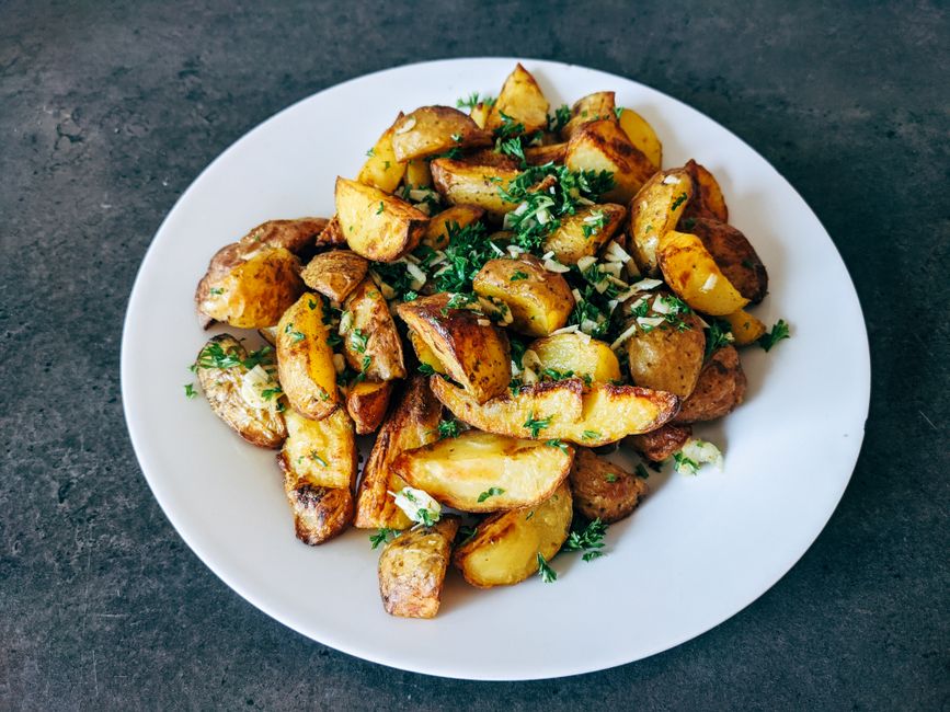 Greek Lemon Potatoes with caramelized onions — food · Dinner Ideas